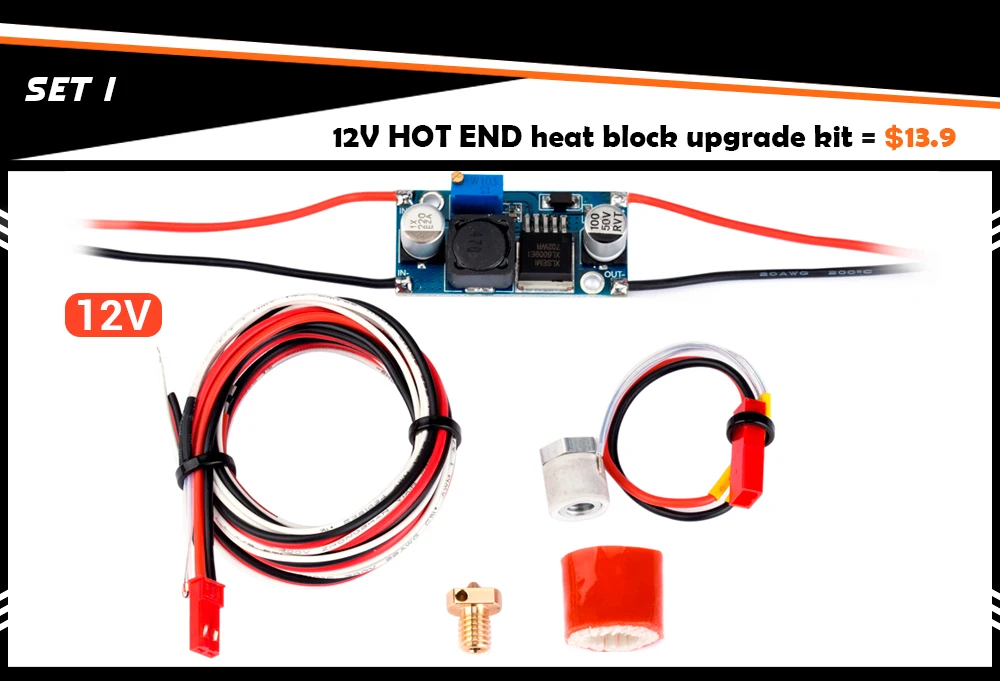 DFORCE 3D Друкер Hotend V5 V6 подключения печатающей головки 24 vheating трубки 12V