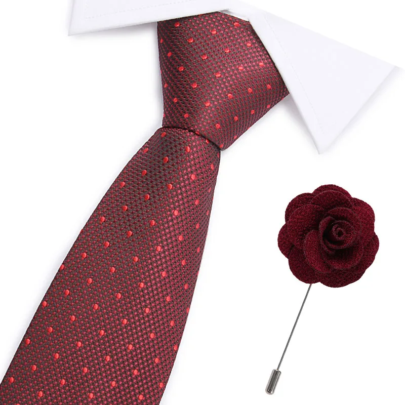 

Good quality Solid red wine Men Tie 100% Silk Jacquard Woven Necktie Gravata Corbatas Tie Set for Men Formal Wedding Party