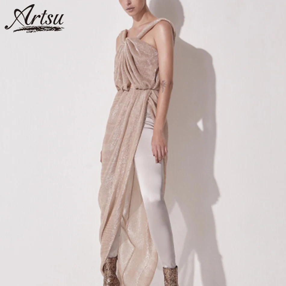 Арцу Для женщин Chic Хаки Спагетти ремень платье знаменитости вечерние Fit and Flare 2018