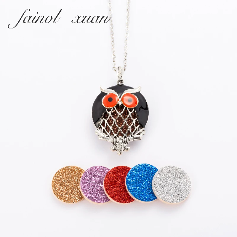 Ожерелье из нержавеющей стали сова капельная глазурь Подвеска для ароматерапии