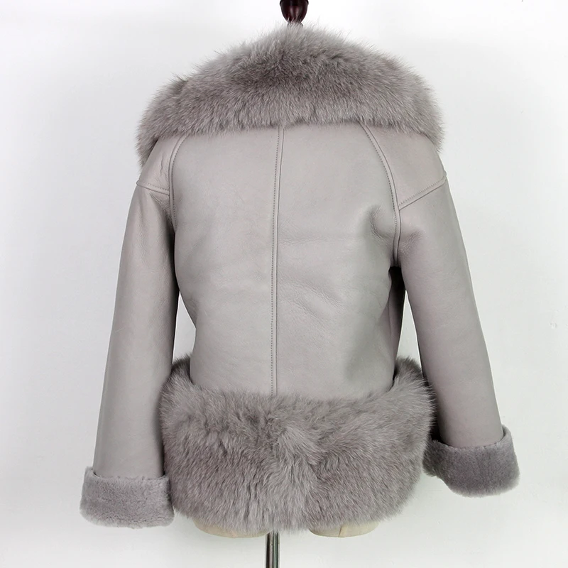 2020 Повседневная зимняя куртка пальто женское двустороннее меховое воротник из