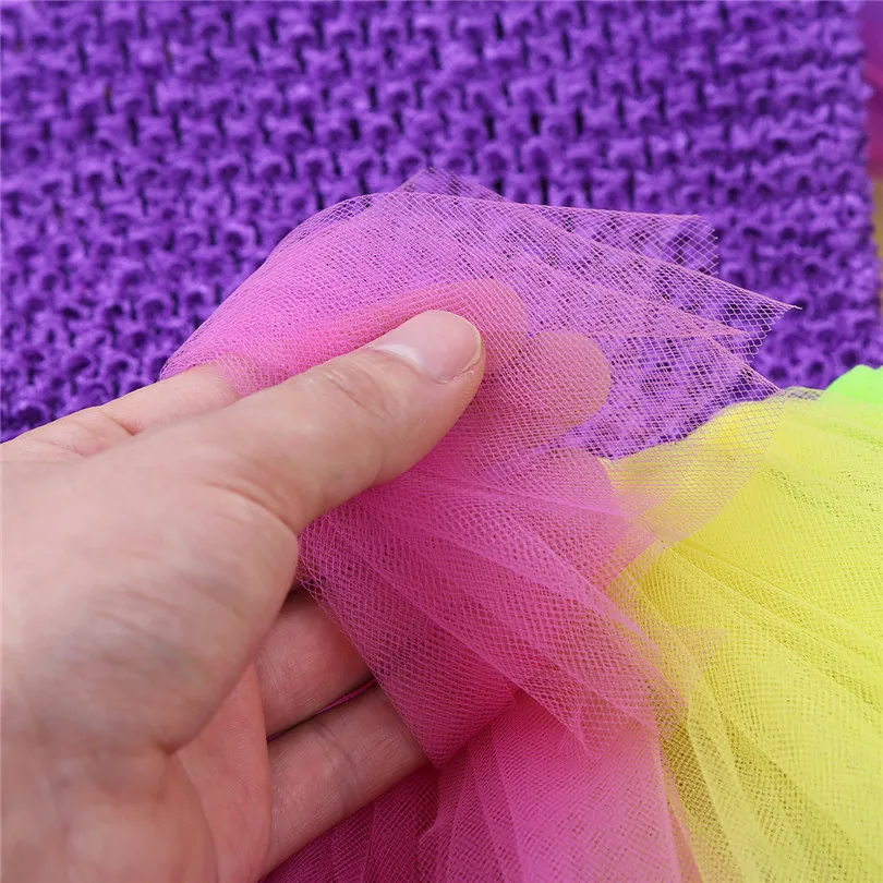 Kids Girls Adjustable Cap Sleeves Rainbow Tutu Dress with Hair Hoop Outfit Cute Set for Halloween Cosplay Party Costume SZ 2-10 | Детская