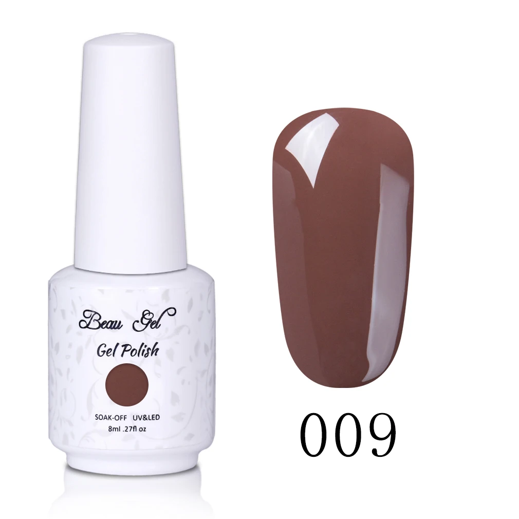 009 Beau гель 8 мл кофейная Коричневая серия лак для ногтей Soak Off Esmaltes Permanentes De UV светодиодный Гель-лак для ногтей Vernis Ongle гель-лаки - Цвет: 009