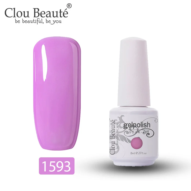 Clou Beaute Гель-лак Soak Off Hybrid UV Полупостоянный Гель-лак Esmalte Гель-лак 8 мл Подарочный набор Гель-лак для нейл-арта праймер - Цвет: 1593