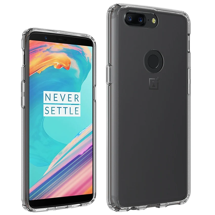 Мягкая рамка из ТПУ + Прозрачная Жесткая задняя крышка поликарбоната для Oneplus 5T