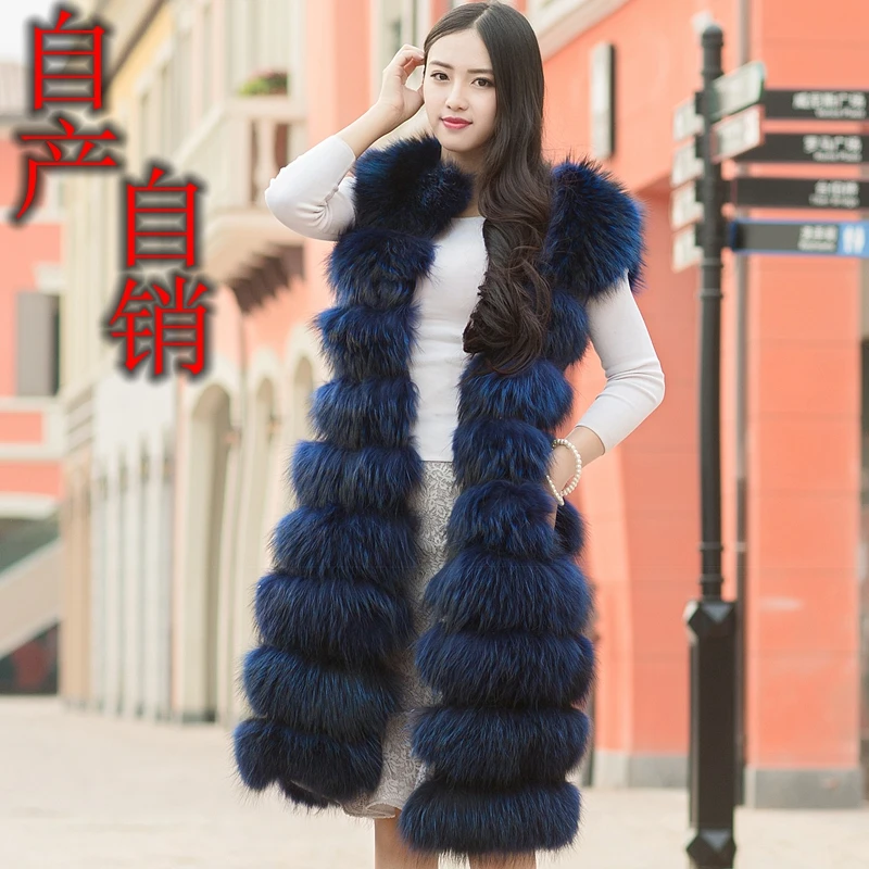 2019 новые с мехом енота меховой жилет из лисьего меха короткий длинный без рукавов