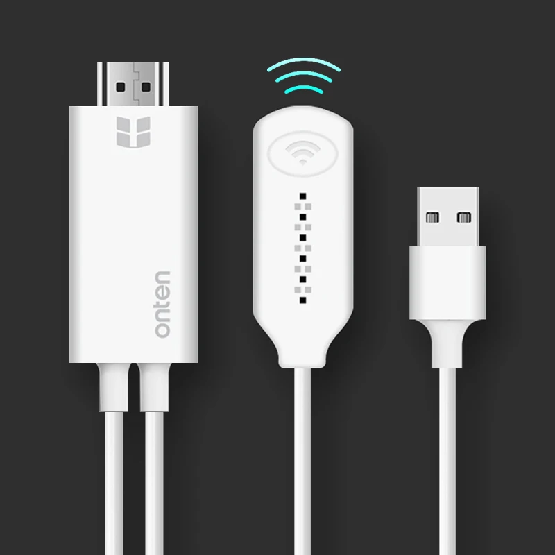 Беспроводной WiFi зеркальный литой кабель для MHL в HDMI конвертер 1080P HDTV адаптер iPhone