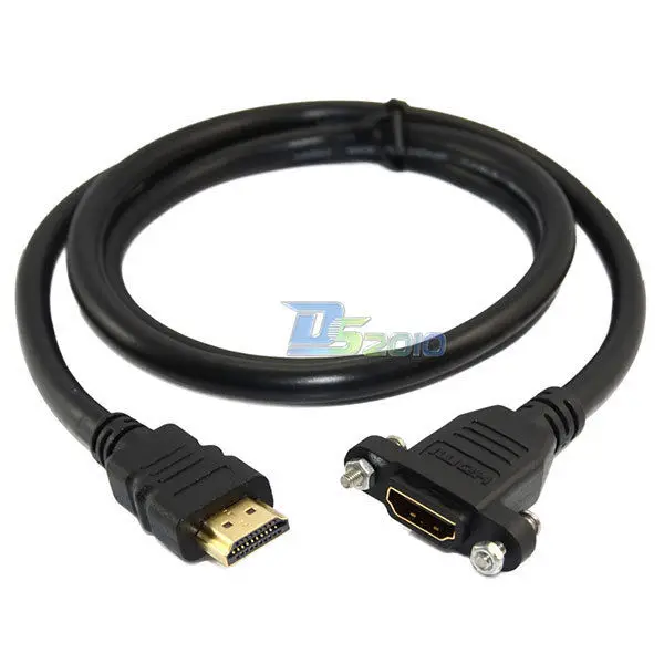 Danspeed 1 м 3 фута HDMI Мужской к женской панелью крепление позолоченный удлинитель HDTV кабель HDMI m/F кабель для аудио