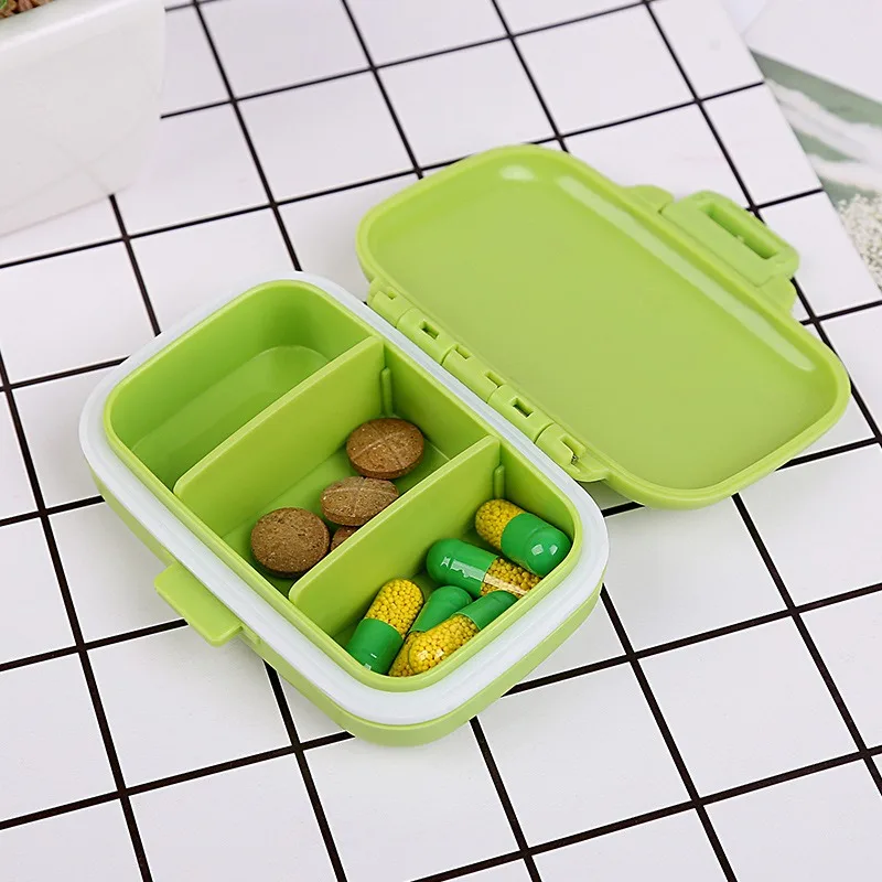 Sealed Folding Pill Medicine Container Storage Box Pills Case Compartment Splitter Vitamin Tablet Survival Outdoor Travel