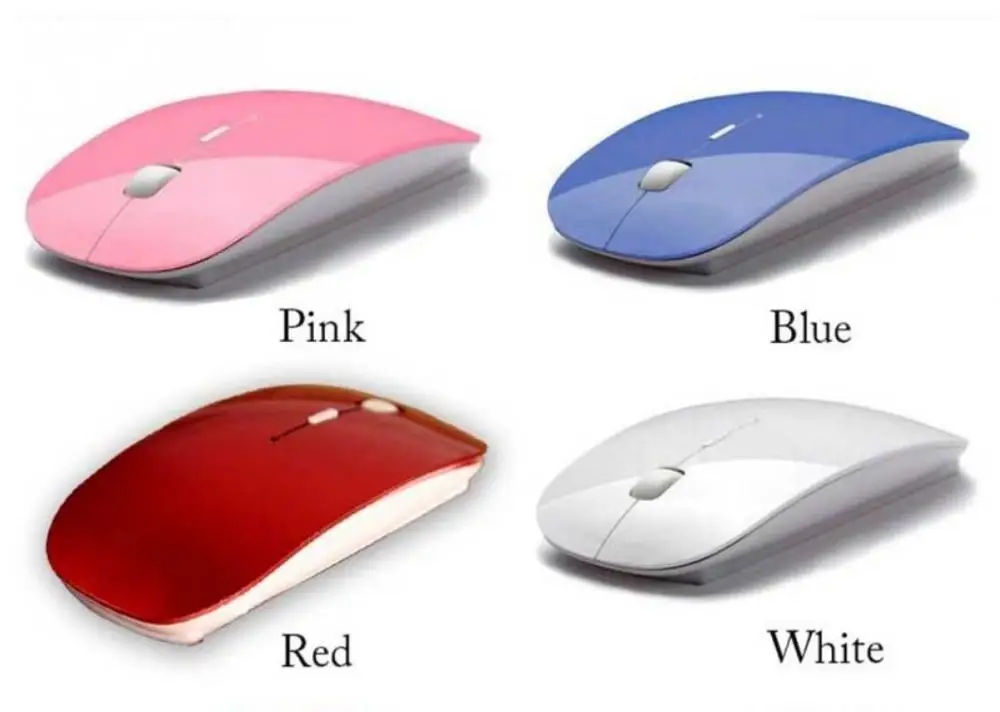 Ультра тонкий 2 4 ГГц Беспроводной оптический Мышь компьютер PC Мыши с USB адаптер