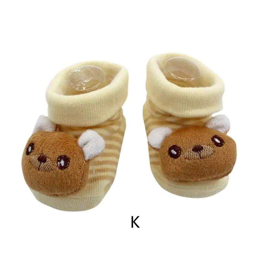 K Клубника Звезда кролик Би теплая Babys мультфильм новорожденных Обувь для девочек Обувь для мальчиков Противоскользящие тапочки Обувь Сапоги и ботинки для девочек Тапочки хлопковые зимние носки bttf - Цвет: K