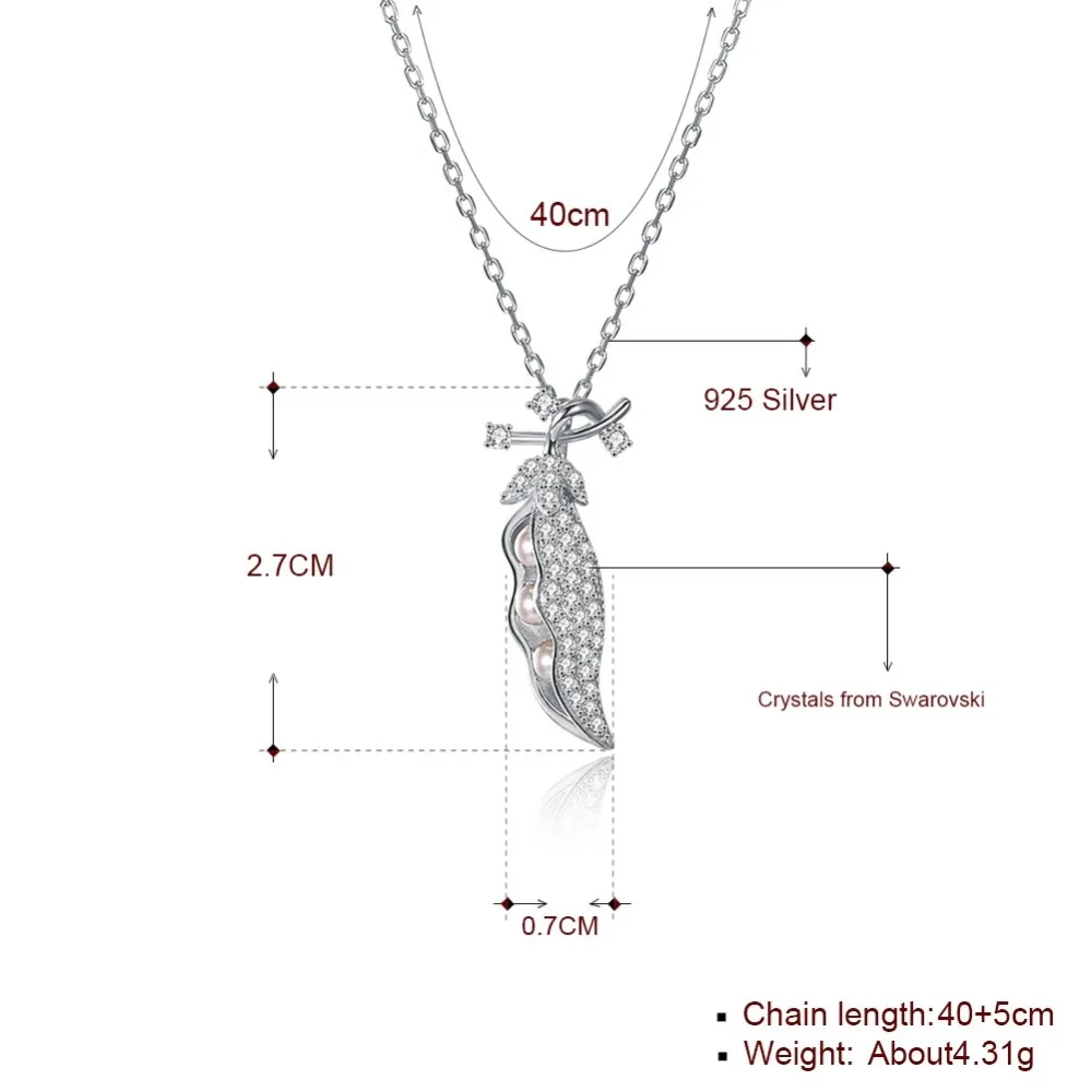 Ожерелье с кристаллами от Swarovski LEKANI ожерелье подвеской из кристаллов 925 пробы