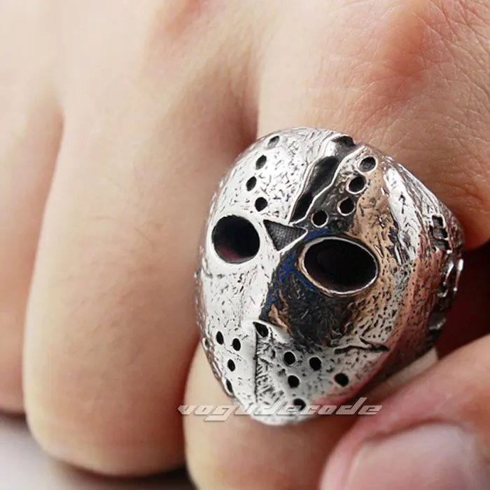 Крутая маска для Хэллоуина мужское кольцо из нержавеющей стали 316L панк-рокер