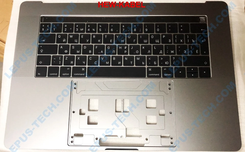 RU Русская раскладка для Apple Macbook Pro retina 15 ''A1707 серая клавиатура с подставкой для рук и чехол с верхней частью серый чехол