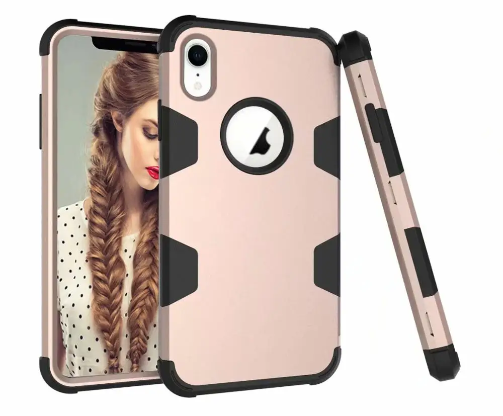 Black and Gold 360 градусов Полная защита чехол для iPhone 8 8 Plus X 7 6 6S противоударный чехол Гибридный бронированный чехол для телефона s для iPhone XS MAX XR - Цвет: Black and Gold