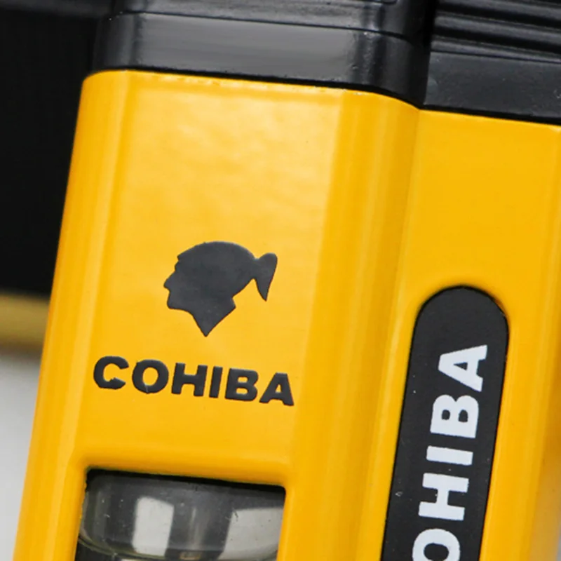 Новинка COHIBA металлическая 4 горелка Jet Flame ветрозащитная сигаретная зажигалка с