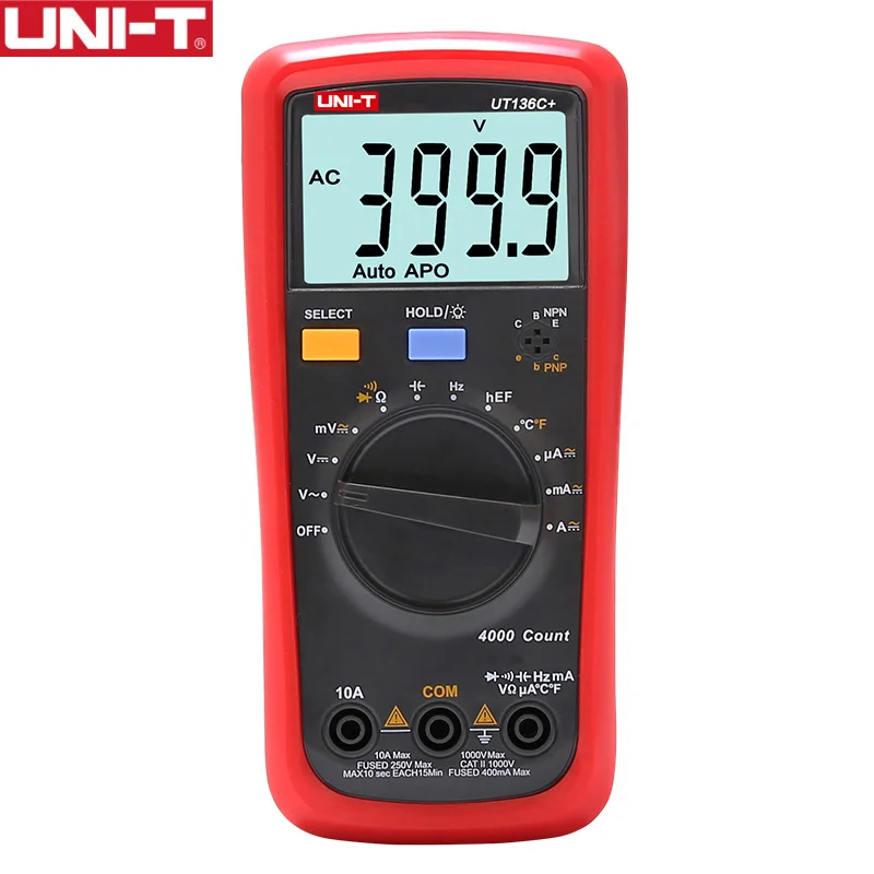UNI-T UT136B+ UT136C+ цифровой мультиметр автоматическое выключение переменного тока постоянного тока Напряжение тока Ом диод крышка Гц тестер Диод метр - Цвет: UT136C PLUS