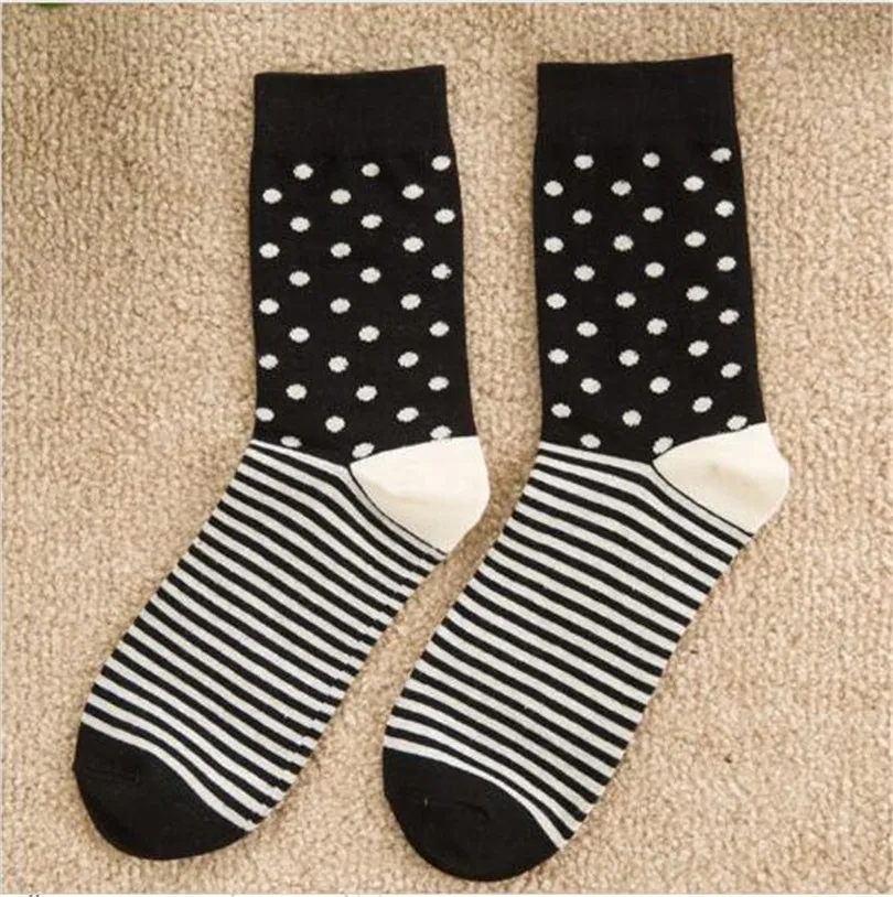 dots socks Новое поступление, высококачественные мужские носки из чесаного хлопка в горошек, Цветные фирменные дизайнерские Повседневные носки, новое Деловое платье - Цвет: dots socks