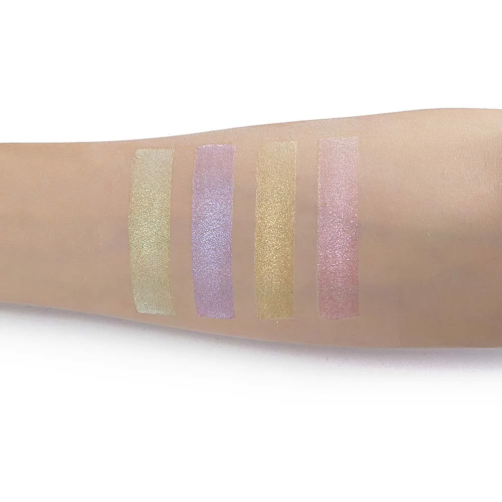 Профессиональный 4 Цвета Блеск Тени для век хайлайтер палитра мерцающий Макияж