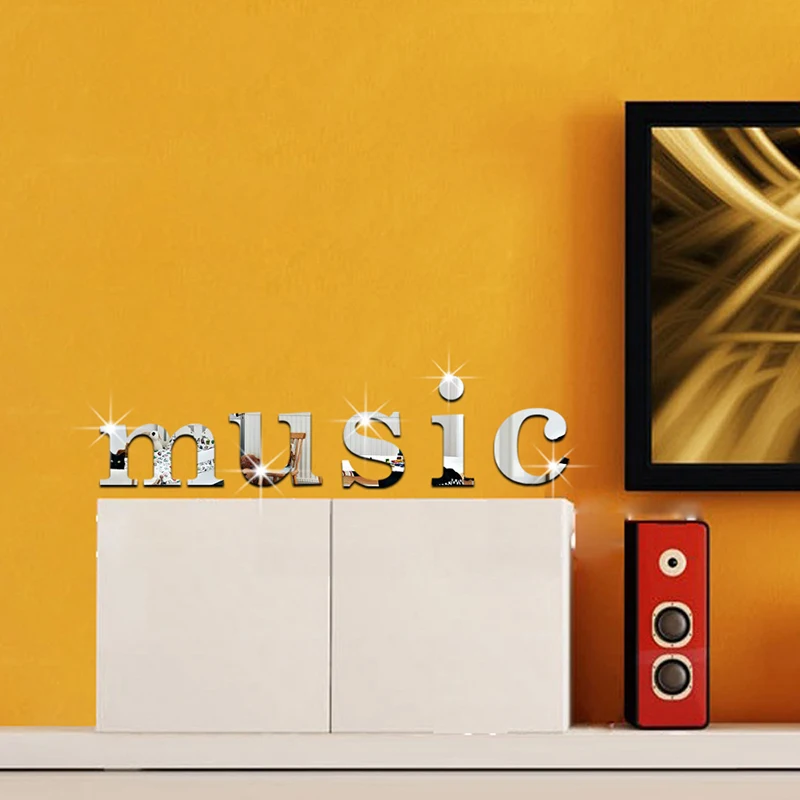 3D наклейки на стену сделай сам акриловые зеркальные алфавит английская