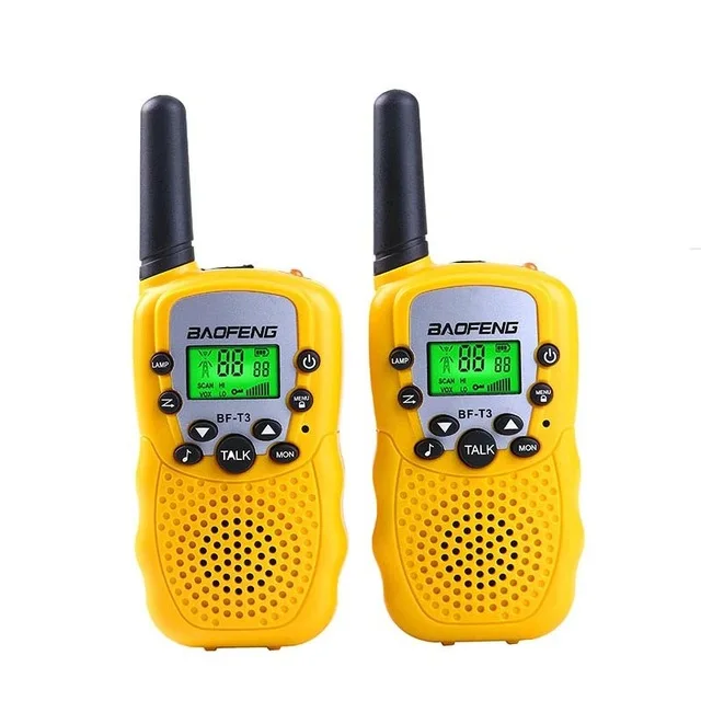 Yellow 2 предмета Baofeng BF-T3 иди и болтай Walkie Talkie мини Портативный детские игрушки двухстороннее радио УВЧ 462-467 МГц 8 канальный ручной Woki Токи - Цвет: Yellow