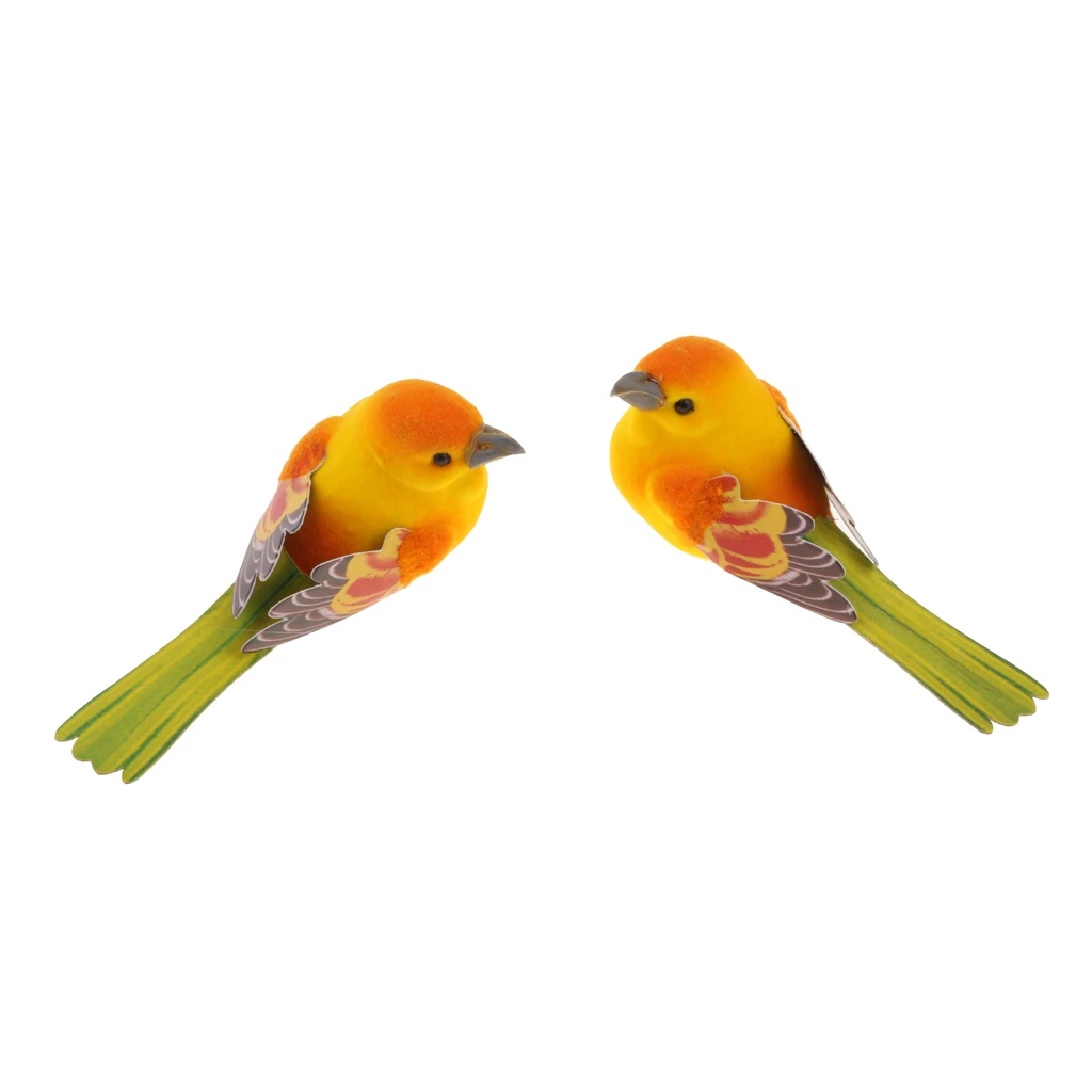 2pcs Artificial Realistic Decor Fake Bird Simulation Home Ornament For Garden Wedding | Дом и сад