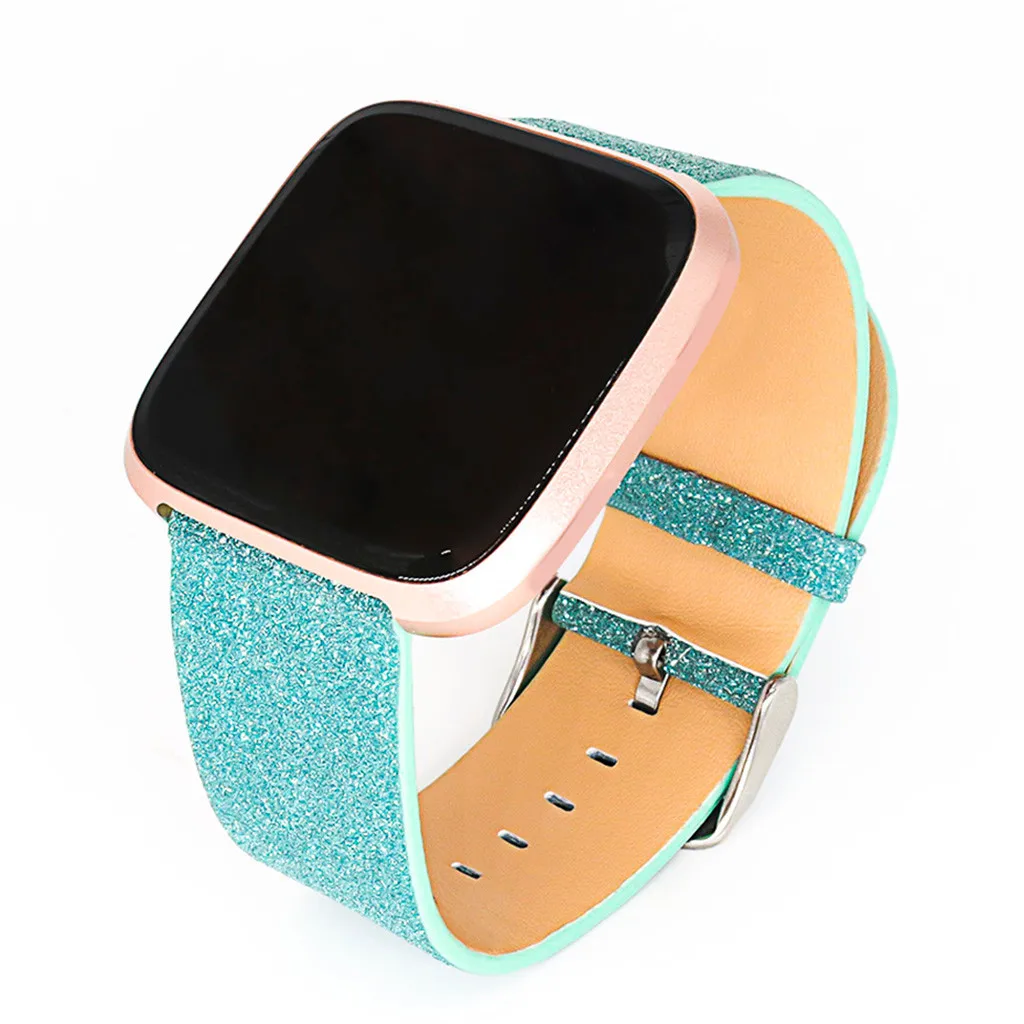 Для умных часов Bling Star Блестящий кожаный ремешок для часов Ремешок Для Fitbit Versa Lite носимые устройства