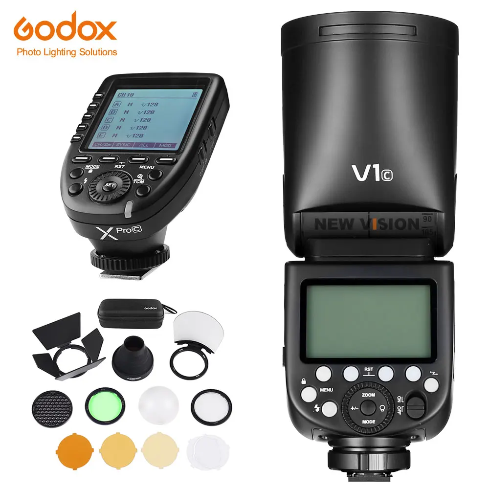 Вспышка Godox V1 V1C V1N V1S V1F V1O ttl HSS 1/8000s с триггером Xpro для Canon Nikon sony Fuji Olympus - Цвет: V1 AK-R1 XRPO