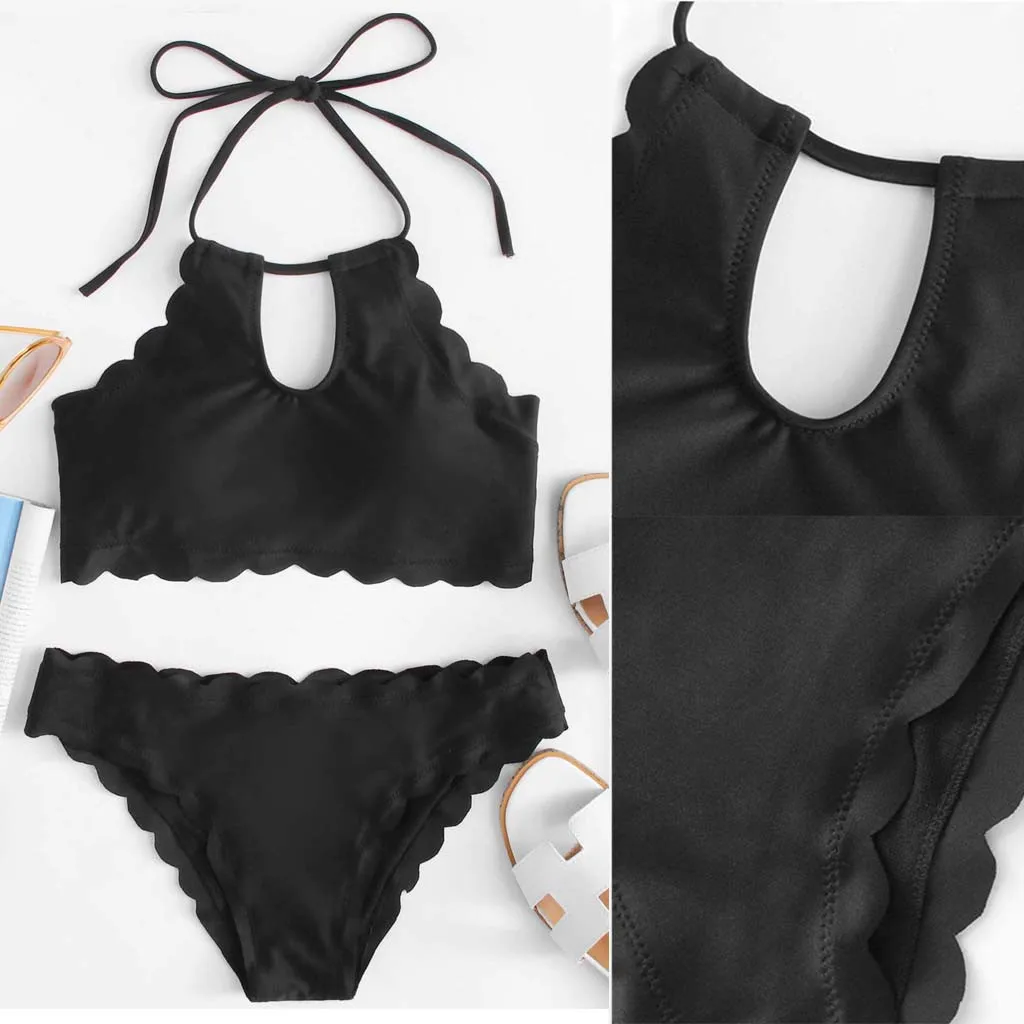 Solid Sexy High Waist Women Printing Bandage Bikini Set Brazilian Swimwear Beachwear Swimsuit Maillot De Bain 2019#sw | Женская одежда