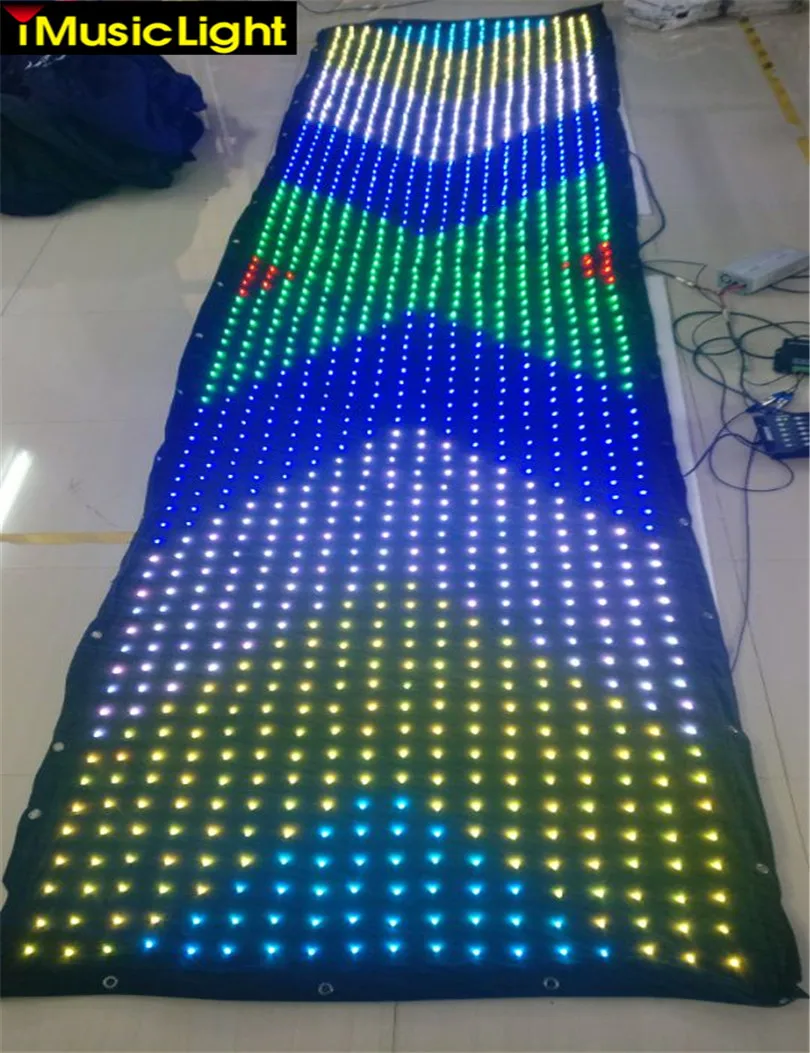 P6 120 см на 500 светодиодный гибкий дисплей LED видео ткань PC/DMX контроль с sd картой|dmx