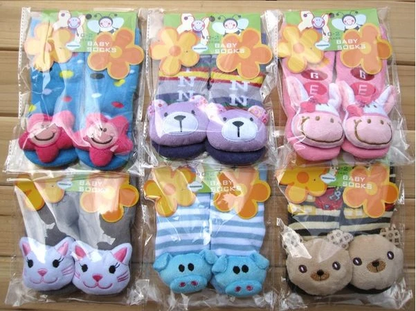 6 пар/лот новые стильные детские Нескользящие носки для ходьбы Детские Модные