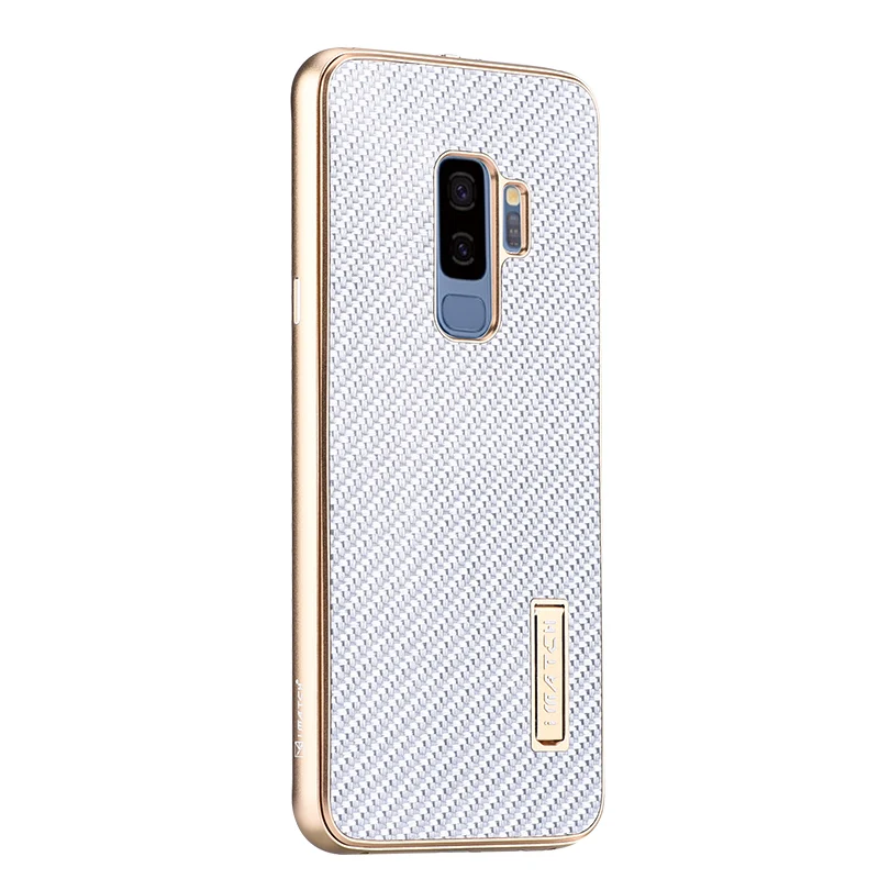 Gold bumper Sliver Для samsung Galaxy S9/S8 Plus чехол Роскошный металлический алюминиевый бампер чехол из углеродного волокна Защитный чехол s для samsung Galaxy S9 S8 чехол - Цвет: Gold bumper Sliver