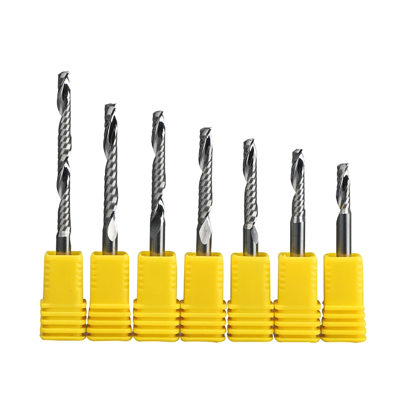 

5pcs/lot 2mm righ left turn Single Flute CNC Router Bits One Flute Spiral End Mills Carbide Milling Cutter Spiral PVC Cutter