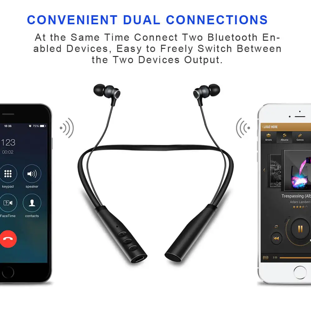 Беспроводные наушники с микрофоном Bluetooth для телефона tf картой свободные Iphone Xiaomi