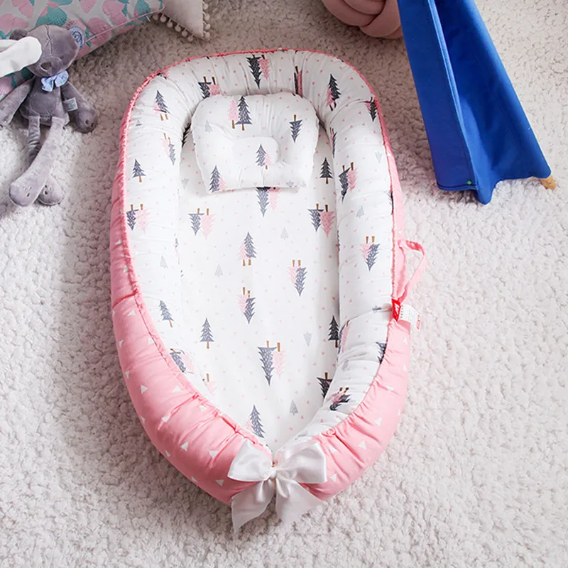 Хлопковая портативная детская туристическая кроватка люлька складная кровать