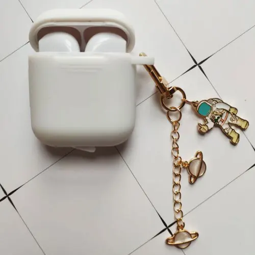 normal case white Роскошный силиконовый чехол для космонавта, космонавта, для Apple, аксессуары для airpods, чехол, защитная крышка, коробка, Bluetooth, чехол для наушников, кольцо для ключей - Цвет: normal case white