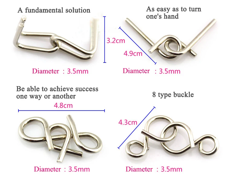 8 шт./компл. металлические головоломки для детей и взрослых антистрессовые