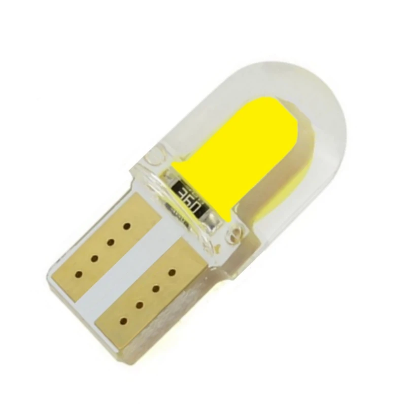 100 шт. T10 W5W силиконовый корпус COB LED автомобильная парковочная лампа 192 501