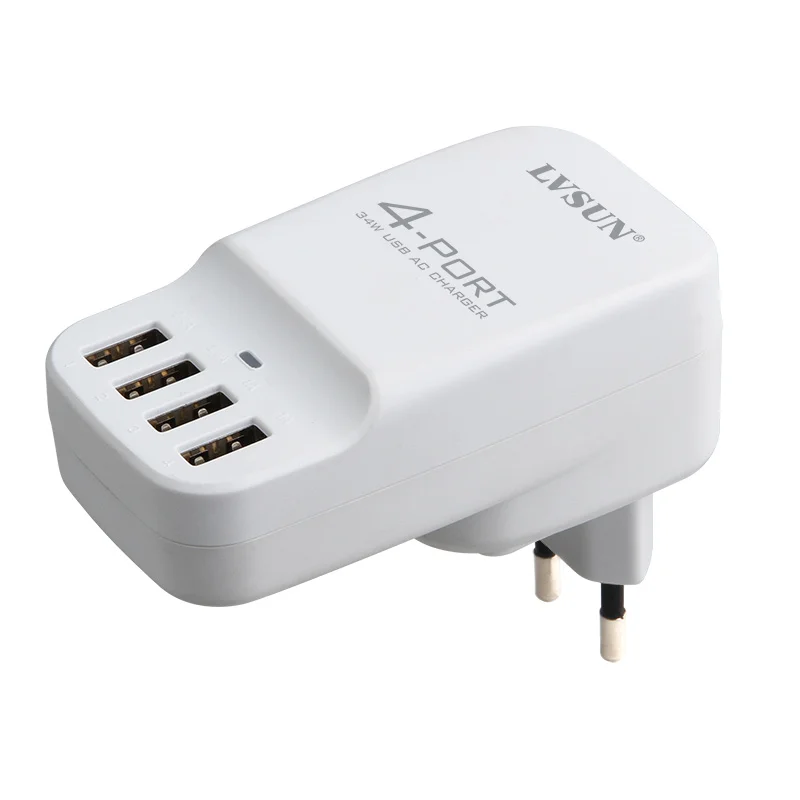 Сетевое зарядное устройство LVSUN с 4 USB-портами 34 Вт 6 8 А | Электроника