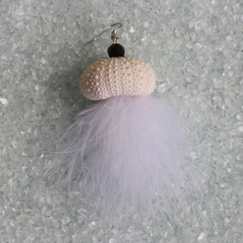 Бесплатная доставка (1 фотоэлемент) прекрасные серьги с морским урчином пляжные