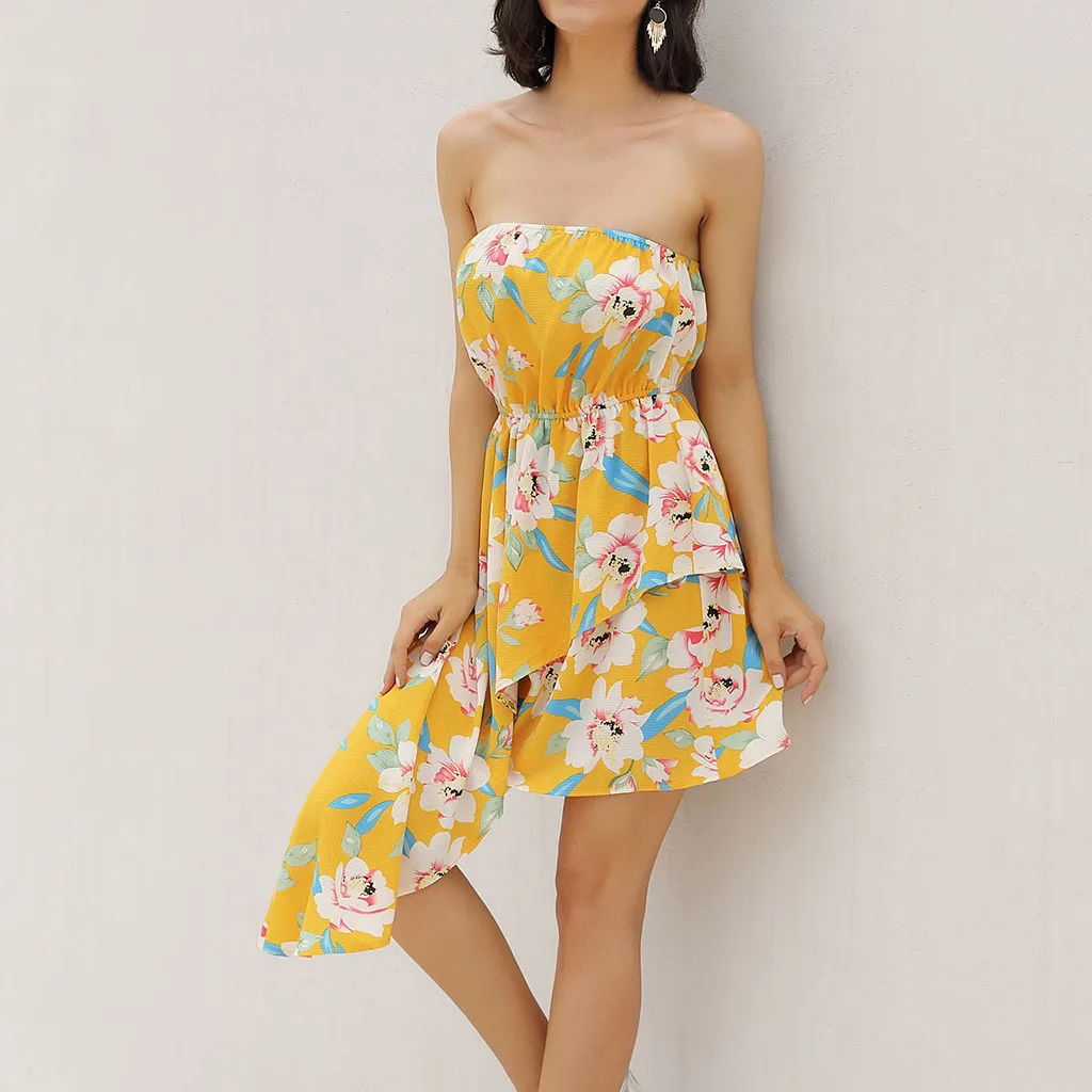 2019 новое летнее платье элегантное плюс размер женское цветочное распечатанное с