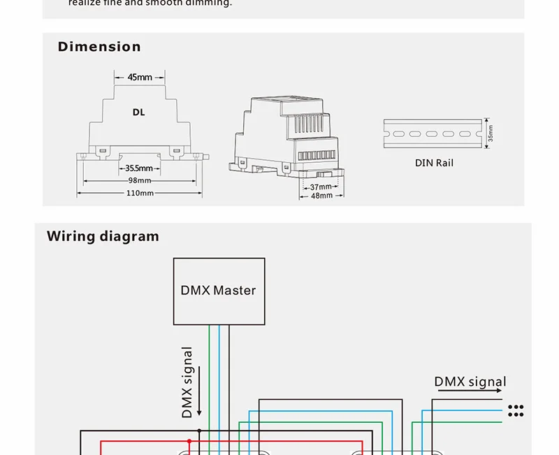 DL 4 канала DMX512 к 1-10 В/0-10 В декодер; DC5-24V вход; 4CH 20mA/CH 10 В ШИМ dmx-декодер установки DMX адрес трек Тип