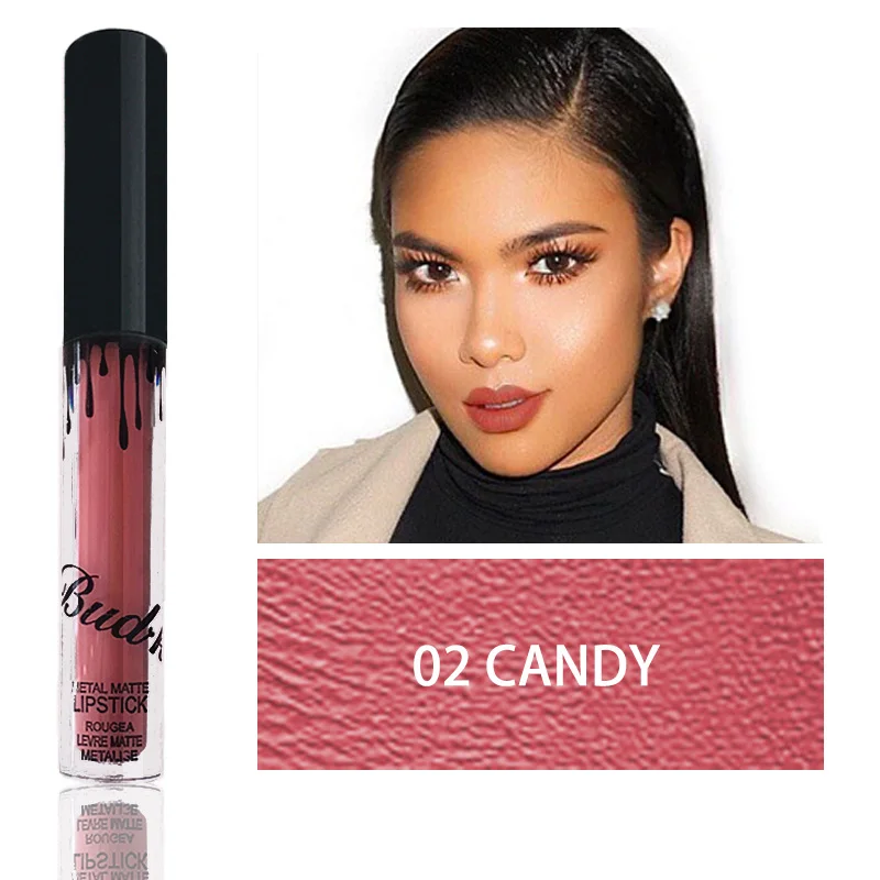 BK02 candy BUD K, Новое поступление, 18 цветов, блестящая жидкая губная помада, профессиональный водонепроницаемый матовый блеск для губ, открытая губная помада, макияж, женская косметика - Цвет: BK02 candy