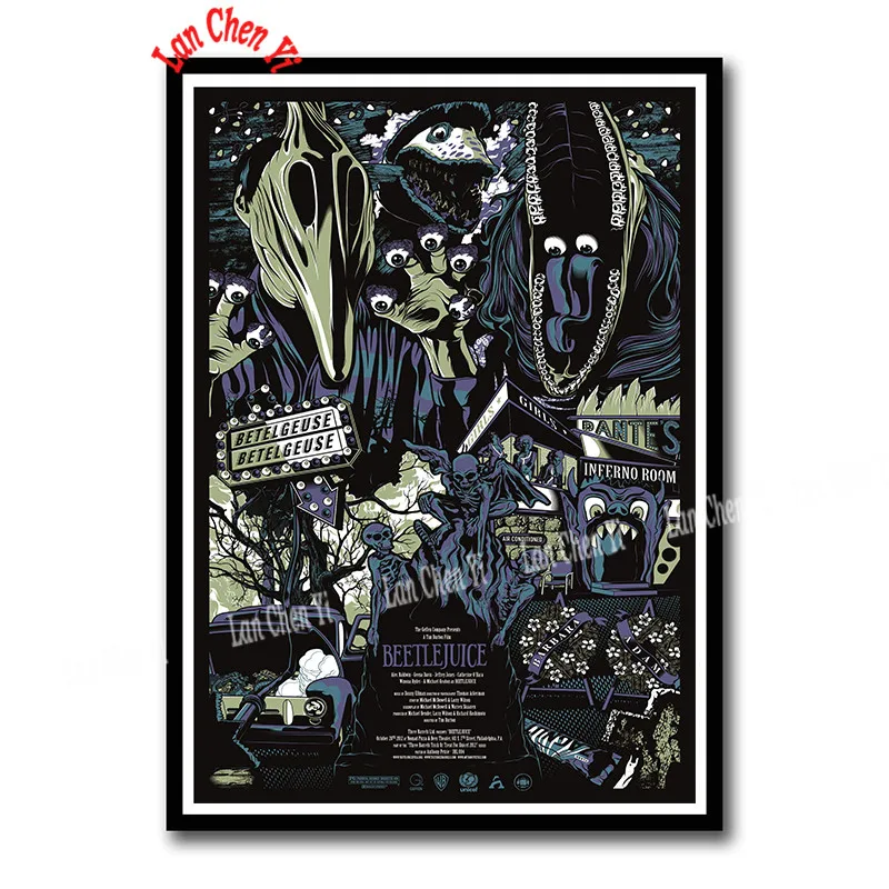 Фильм ужасов Beetlejuice с покрытием бумажный плакат настенная живопись для бара комнаты декорации Декор для дома 42*30 см