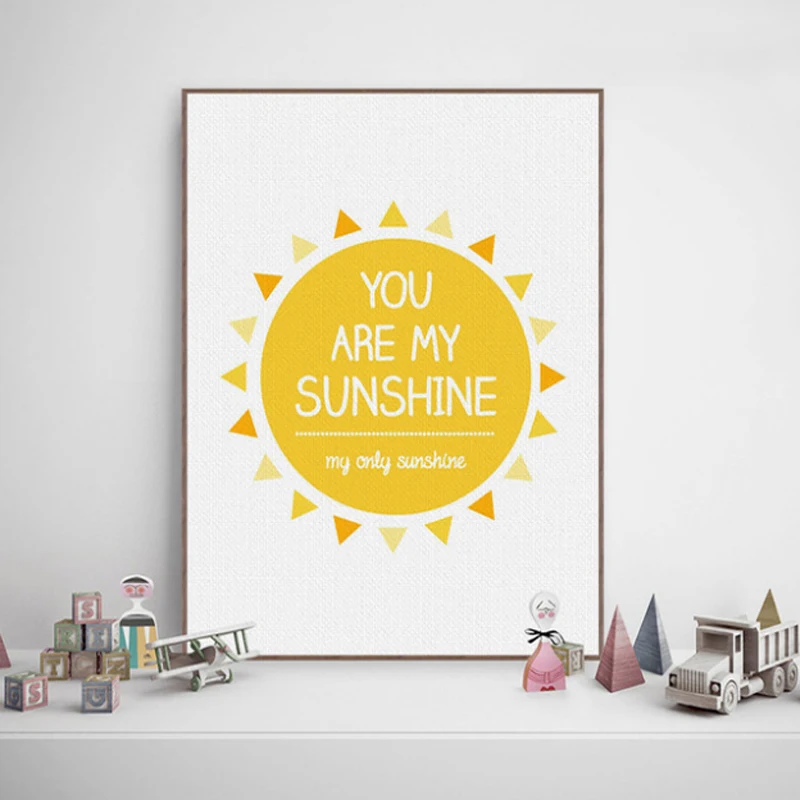 Нордическая минималистская типография мой Солнечный свет художественная работа