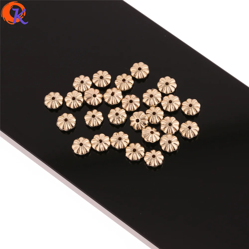 Cordial Design 8MM 1000Pcs/Lot Earring Findings/Acrylic Beads/Flower Shape/Gold UV Plating/Hand Made/Beads Jewelry Accessories | Украшения