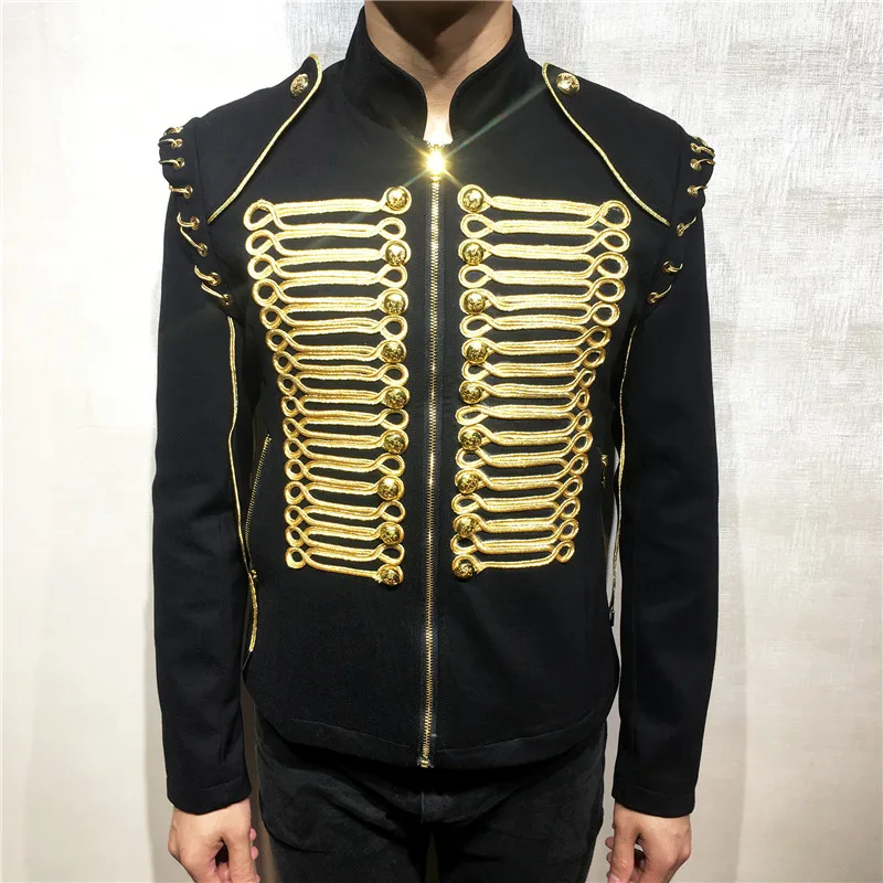 Модные золотые для мужчин пиджаки женщин куртка Королевское Платье Slim Fit Блейзер