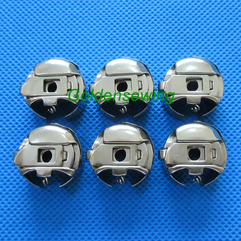 

6 Small L Size Pigtail Embroidery Bobbin Cases fits Barudan Melco SWF Tajim