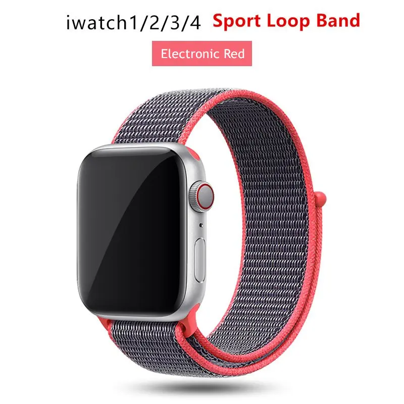 Elect pink Нейлоновый ремешок для Apple Watch 42 мм 38 мм iWatch 4 ремешка 44 мм 40 мм Браслет спортивная петля ремешок для часов ремень для часов дышащий 5 4 3 2 1 - Цвет ремешка: Elect pink