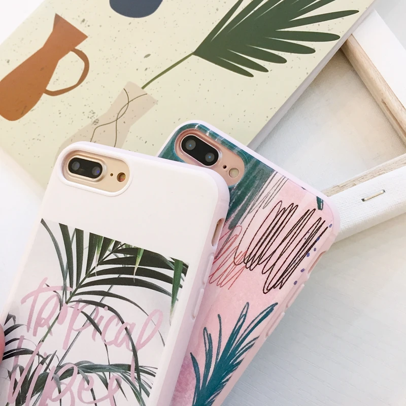 Для iPhone X XS Max XR случае красочный лист печатных мягкий защитный чехол для 6 6S 7 8 плюс
